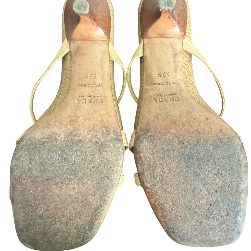 PRADA Women's Tan Strappy Sandals - Picture 4 of 8